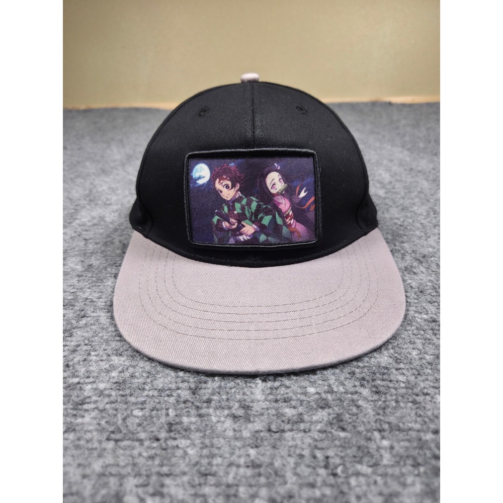 CultureFly Demon Slayer Hat OSFA Black Grey Tanjiro Nezuko Anime Snapback Cap